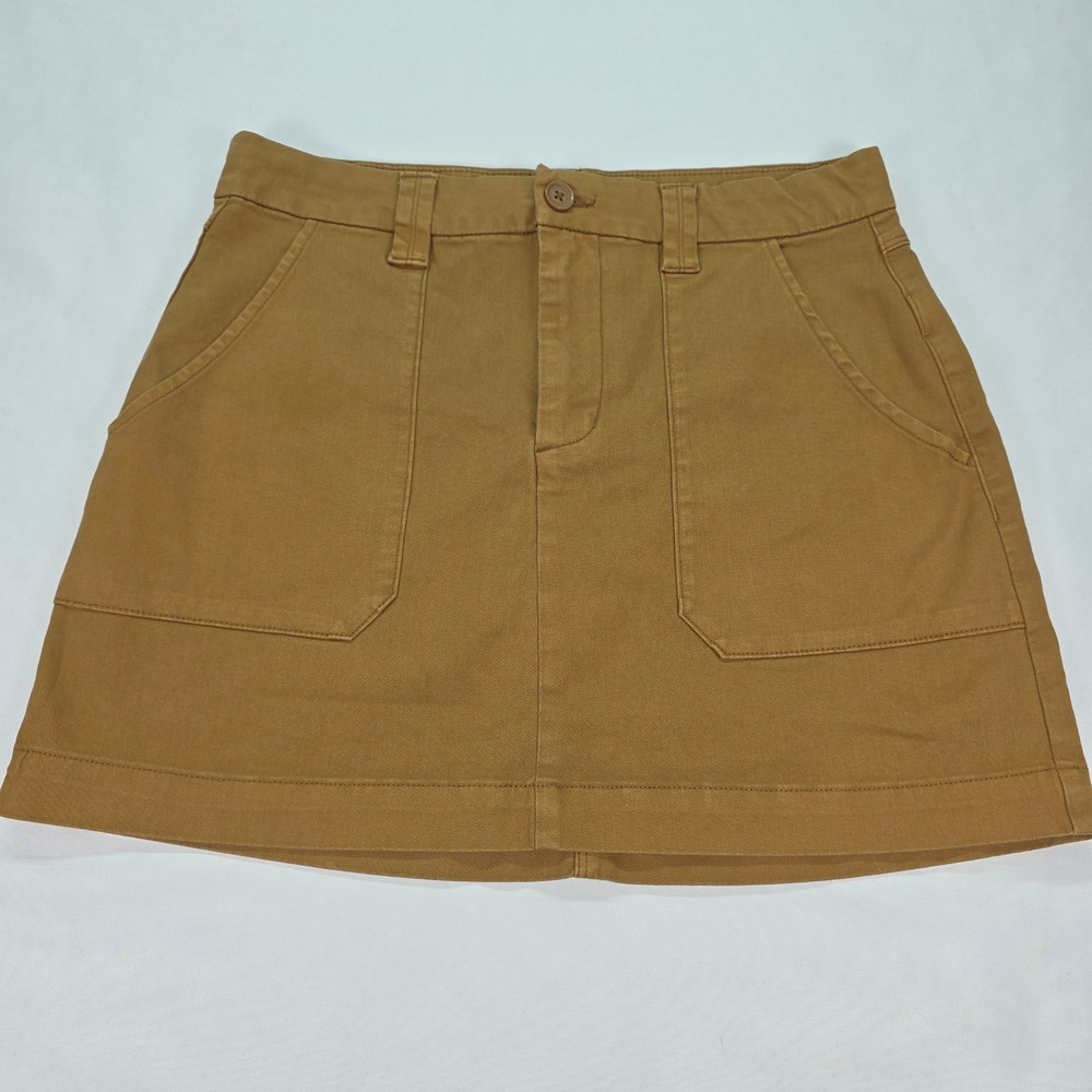 Sanctuary Womens Camel Brown Utility Mini Skirt Size 28 Pockets Cotton Blend